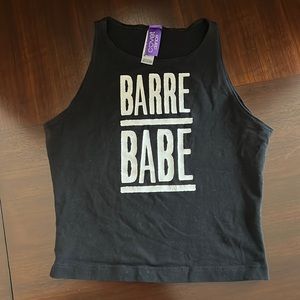 Covet Dance Barre Babe Black Tank American Apparel XS